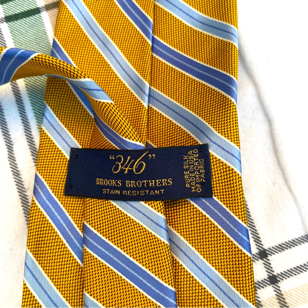 Brooks Brothers Silk Yellow And Blue Scarf Brooks Brothers Silk Yellow And Blue Scarf